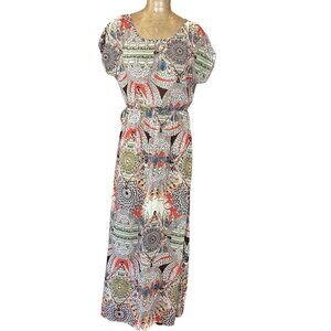 F21/Forever 21 Sheer Chiffon Maxi Dress/Swimsuit Cover-up Sz M #296B
